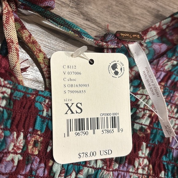 47.  MSRP $78 **NWT** Free People Floral Blouse - Picture 6 of 6